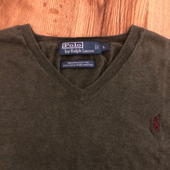Polo Ralph Lauren cotton v-neck pullover L - Picture 2 of 2